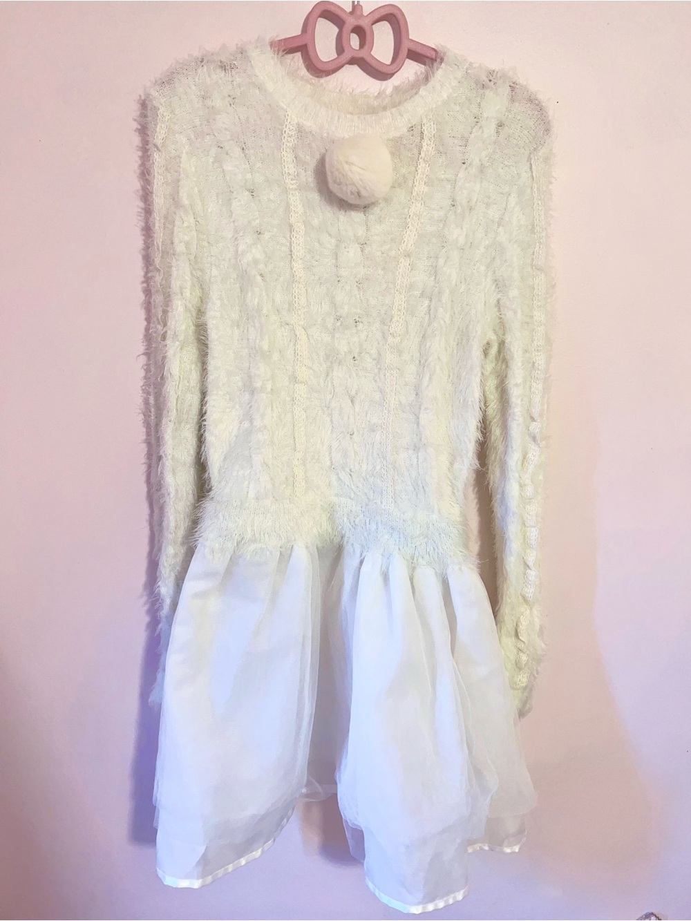 ♡ swankiss lace & cable knit dress ♡